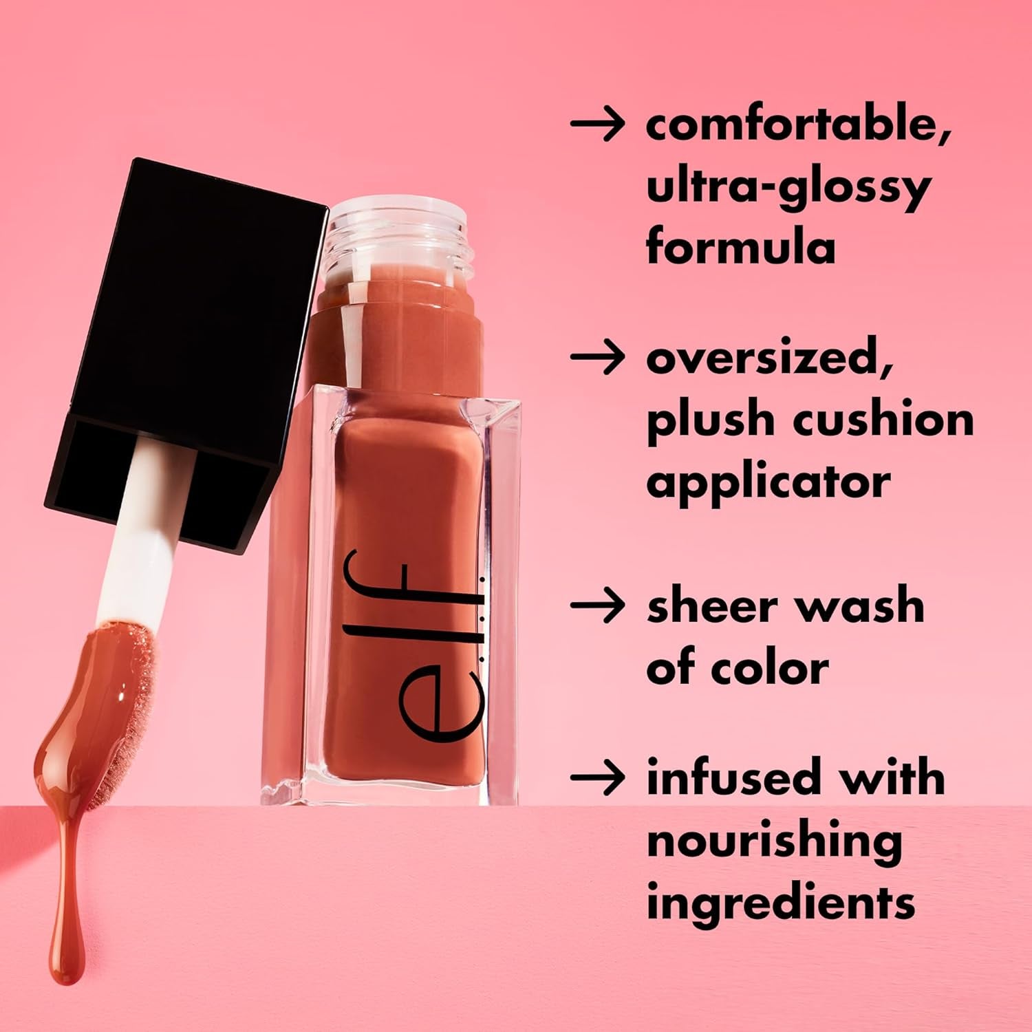 E.L.F. Glow Reviver Huile À Lèvres Nourrissante Et Teintée Pour Une Finition Très Brillante, Enrichie En Huile De Jojoba, Végétalienne Et Sans Cruauté Envers Les Animaux, Fixation Corail